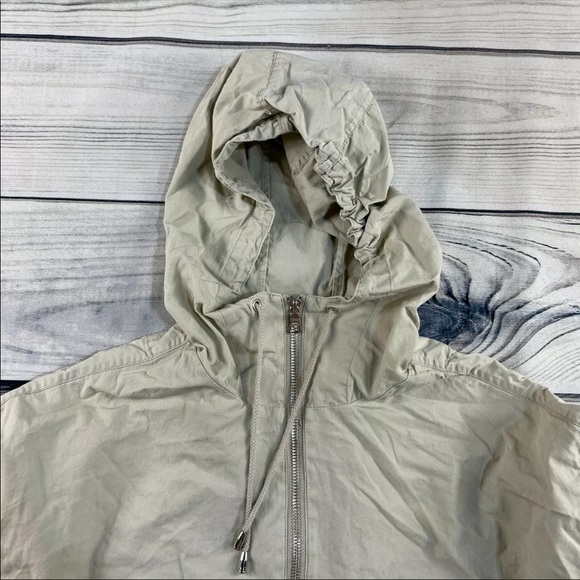Armani Exchange Pullover Hoodie Mens Small Beige A|X Hooded Pocket Cotton Jacket - Picture 6 of 11